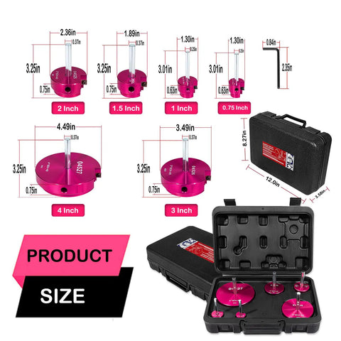 Six Piece Plastic Pipe Fitting Reamer Kit For Standard One Half Inch Drills With Carbide Cutting Inserts In Reamers Sized 0.75, 1, 1.5, 2, 3, And 4 Inches For PVC CPVC And ABS Pipe Fittings A DIY Pro Plumber Tool
