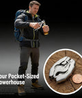 Man using 9 In 1 Keychain Multitool Pliers With Wire Cutter And Bottle Opener, Heavy Duty Stainless Steel EDC Tool for Camping