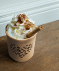 4 Oz Espresso Cups 100 Pack Kraft Disposable Paper Cups For Home Office Or Party Easy To Use Espresso Shot Cups For Samples And Small Hot Drinks Ideal For Home Kitchen And Office Coffee Bars And Party Catering with cinnamon stick on wooden table.