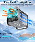 Heavy Duty Four Bay Hard Drive Enclosure With Usb C And Ten Gbps Speed For 3.5 Inch Sata Drives Packed With Dual Active Cooling Fans displaying cooling fans and heat dissipation.