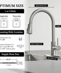 Installation guide for Waterfall Kitchen Faucet With Pull Down Sprayer In Brushed Nickel Stainless Steel Sink Faucet With Single Lever Handle