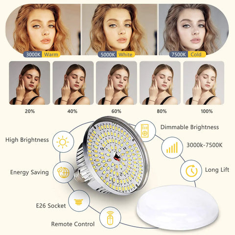Softbox Lighting Kit 16x16 With 85W LED Bulbs 3000K To 7500K Adjustable Color Temp lighting effects and bulb details