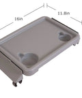 Walker Tray For Rollator And Standard Walkers, Folding Tray Table With Two Cup Holders, Tool Free Assembly, 16x11.8in
