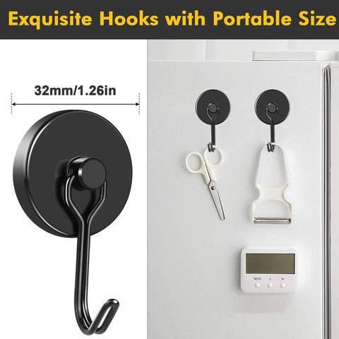Heavy Duty Magnetic Hooks 120Lb Capacity With 180 Degree Swivel Rotating Design Neodymium Hook Magnets For Hanging In Home Office