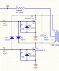 Jacob Ladder Heater And ZVS Coil Driver DIY STEM Electronics Kit DC 12 To 24V schematic diagram with MOSFETs, FR107 diodes, 4+4 coil