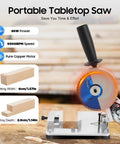 4 Inch Chop Saw 110V Metal Cutting Cut Off Saw With Adjustable 0-45 Degree Angles, detailed view with motor specs