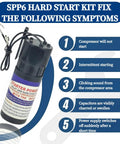 Hard Start Kit For Air Conditioners 3 Pack, Universal 115V-288VAC Replacement shown with symptom fixes