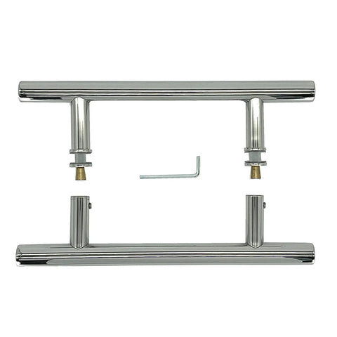 Slick Chrome 6 Inch And 8 Inch Ladder Style Pull Handles Three Quarter Inch Diameter Durable Cabinet And Drawer Hardware