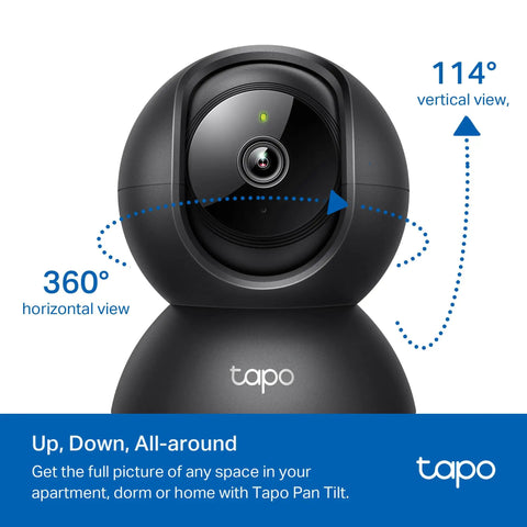 1080P Indoor Pan Tilt Security Camera Plug And Play For Home Surveillance All In One Baby And Pet Monitor with 360 Horizontal And 114 Degree Vertical View.