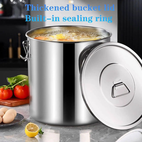 Massive Capacity 304 Stainless Steel Food Dispenser Airtight Kitchen Canister For Beans Coffee Rice Flour with thickened lid.