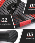 Telescoping Extension Ladder 12.5 Ft Red Aluminum Lightweight All Purpose Ladder with storage strap, handles, non-slip pad