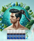 6 Pack Minoxidil For Guys Hair Growth Treatment With Extra Strength Five Percent Liquid Solution Six Month Supply Includes Dropper Applicator And Microneedle Roller For Easy Daily Scalp Application, bottles, dropper, roller