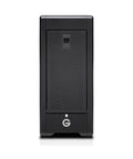 Kickass 48TB 8 Bay Thunderbolt 2 External Drive Rack front view, black metal chassis with perforated design for heat dissipation.