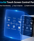 Colorful touch screen control panel of Top Shelf Touchscreen Espresso Machine For Home, Zero Sweat Cold Brew Coffee Maker.