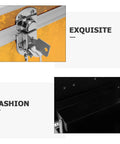 Close-up of secure lock and interior shelf of Built Tough Aluminum Tool Box With Secure Lock And Heavy Duty Handle For Mechanics And Field Pros Compact Organizer Gear Hauler That Keeps Your Hardware Tight And Snug On The Go.
