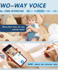 Child sitting with teddy bear next to 2K HD Pan Tilt Indoor Wireless Pet Camera For Baby Monitor And Nanny Cam With Dope 5G And 2.4G WiFi Night Vision Siren Alexa Compatible Includes 64G SD Card For Home Security and smartphone displaying camera feed.