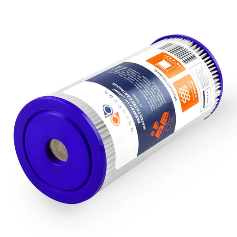 5 Micron Pleated Sediment Water Filter 10x4.5 Cartridge For Whole House Replacement with blue end caps