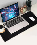 Gamer-Grade Extended Mouse Pad With Stitched Edges And Non-Slip Natural Rubber Base, 27.6 By 11.8 Inches under a laptop and mouse