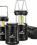 LED Camping Lantern For Outdoor Adventures And Home Power Outages, Portable Collapsible Lantern, three units on display