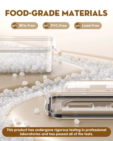 40 Piece Food Storage Containers With Lids Airtight Set BPA-free PVC-free plastic containers with sealing beads and features.