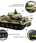 German Tiger I Panzer RC Tank 1 72 Scale with Rotating Turret, firing sound effects, and flexible tracks, mini remote control tank
