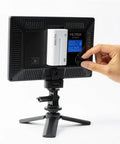 Back view of Ultra Thin 15W LED Video Light Panel With Pro-Grade Adjustable 3300K-5600K Color Temperature showing settings.