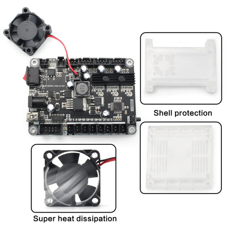 3 Axis GRBL Control CNC Wood Router Kit With Offline Controller electronic board and fan components for DIY assembly