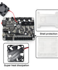 Cooling system components for 3 Axis Desktop CNC Router Kit 3018 With GRBL Control, includes fan and shell protection.
