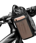 Insulated Bike Water Bottle Holder Bag With Phone Storage For Kids And Adults No Tool Needed Mount On Handlebar Black