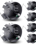6 Pack Round Ceiling Electrical Boxes For DIY Pros, 20 Cu In PVC Junction Boxes With Grounding Lug And Screws, Great For Light Fixtures And Ceiling Fans, Ideal For New Work Installations, Gray, shown with mounting screws