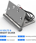 Heavy Duty 4 Wire Electric Transfer Hinge With Smart Hidden Wiring And Rock Solid Swings Perfect For High Traffic Security Doors Featuring Top Notch 304 Stainless Steel Build, 24V bright silver finish.