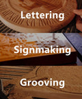 Image showing lettering, signmaking, and grooving with 90 Degree V Groove And Round Nose Router Bit Set for 1/4 inch shank.