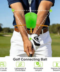 Golfer using Game Changing Golf Swing Trainer Aid For Posture And Swing Mechanics, a foam tool for core-arm sync and compact swings
