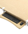 Slick Under Desk Keyboard Tray With Heavy Duty C Clamp Mount, Game Changing Ergonomic Pull Out Platform For Rapid Typing And Mouse Control, Light Wood Finish.
