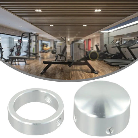 Durable Aluminum Alloy Handle End Cap For 25mm And 1 Inch Plate Loaded Machines Grip Covers with gym background