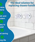 Two Piece Bathtub And Shower Knob Replacement Kit With Clear Acrylic Handles, Stems, Seats And Flanges For Hot And Cold Water