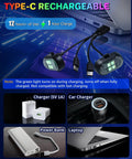 Upgraded Four Pack Wireless LED Lights For Car With Remote Rechargeable Waterproof Eight Color Interior Car Lights Mini LED Strobe Lights charging options
