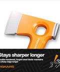 Ultralight Hiking Axe 13 Inch With 15 Percent Lighter FiberComp Handle And Ultra Sharp Forged Steel Blade close-up
