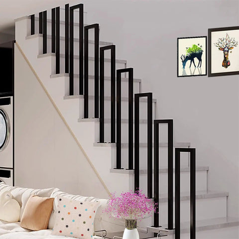 Slick Matte Black U Shaped Stair Handrail Double Pack With Ergonomic Grip For Indoor Steps built for safety on modern stairs.