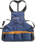Heavy Duty Woodworking Shop Apron For Men With 17 Pockets, Adjustable Broad Shoulder Straps, Quick Release Buckle, Duck Cotton