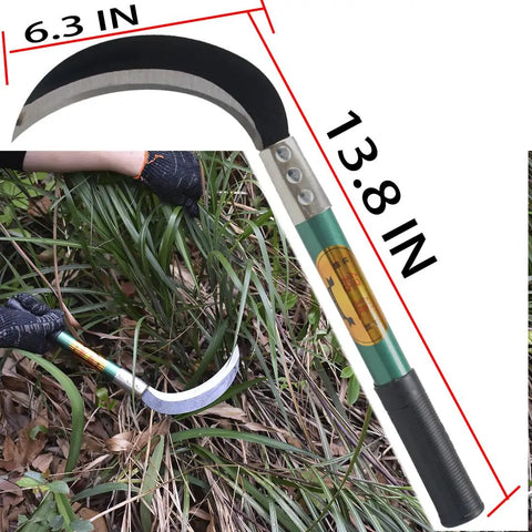 Heavy Duty Weeding Sickle With Manganese Steel Blade And Hardwood Handle Serrated Grass Hook Cutter for vine removal
