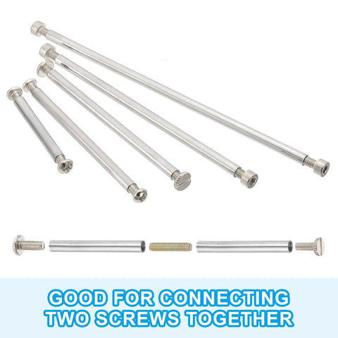 Round Coupling Nuts Kit 200mm Long M4 Threaded Connector Bar Hardware with fully threaded rods and slotted screws visible.