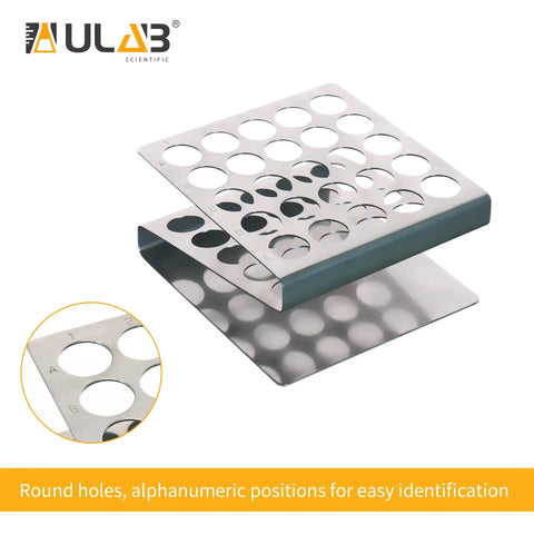 Sturdy Z Shape Stainless Steel Test Tube Rack Kit With 10 16ml Borosilicate Glass Tubes And Flange Stoppers, Alphanumeric Indexing
