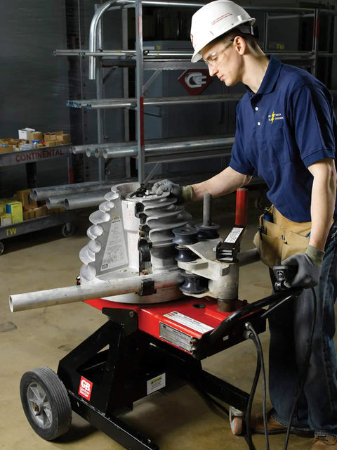 Gardner Bender B2000 Cyclone Electric Conduit Bender For 1/2 To 2 Inch Emt Rigid Al And Imc Pipe in use on job site.