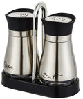 Go-To Salt And Pepper Shaker Set With Stainless Steel Caps And Glass Bottles, Refillable And Easy To Distinguish S And P