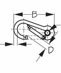 Diagram of Snap With Eye Insert 3-1/8 Inch Formed 316 Stainless Steel Marine Hardware Built Tough For Boat Rigging