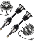 4WD Front Wheel Bearing Hubs CV Axles Kit For Chevy GMC Trucks 6 Lug 1500 Replacement Fits Silverado 1500 Suburban 1500 Tahoe