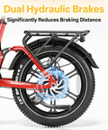 Rear wheel of Foldable Electric Bike For Adults With 7 Speed 20x4 Fat Tires 1500W Peak Top Speed 28 MPH 960Wh Removable Battery LG High Capacity