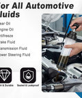 Professional Heavy Duty Manual Oil Extractor Pump With Slick No Drip Suction 200CC Dual PVC Hoses used for automotive fluid extraction.