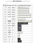 Bill of materials for DIY SMD SMT Welding Practice Soldering Skill Training Board with component images and specifications.